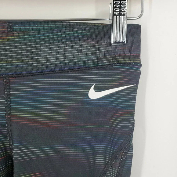 Nike Pro HyperCool Rainbow Stripe Wind Wrap Cropped Athletic Leggings Size XS - Picture 5 of 11